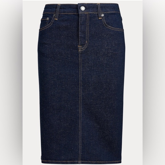 Lauren RL - Dark Blue Denim Pencil Skirt - Picture 6 of 6